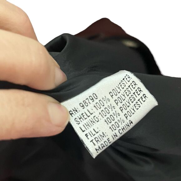 Y2K Rampage Quilted Puffer Jacket Hooded Faux Fur Trim Red Iridescent - Picture 8 of 9